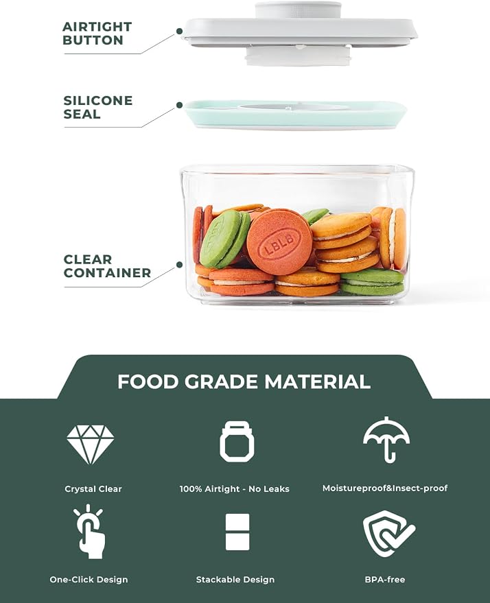 Small Airtight Container, 0.3Qt Mini Snack Jar with Pop-Top Lid | BPA-Free Stackable Food Storage for Candy, Nuts, Dog Treats, Brown Sugar, Tea Bags, Spices and Everyday Pantry Essentials - Image 5