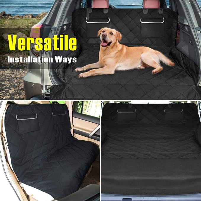 F-color SUV Cargo Liner for Dogs - Heavy Duty Cargo Cover for Mid-Size SUVs | Water Resistant, Bumper Flap, Non-Slip Mat, Car Trunk Dog Car Seat Cover Prevents Scratches Pet Hair Mud Dirt for Sedans Vans - Image 6