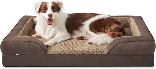 INVENHO Orthopedic Dog Bed for Large Dogs, Washable Waterproof, Egg-Crate Foam Dog Couch Bed with Washable Removable Cover, Waterproof Lining and Nonskid Bottom by INVENHO