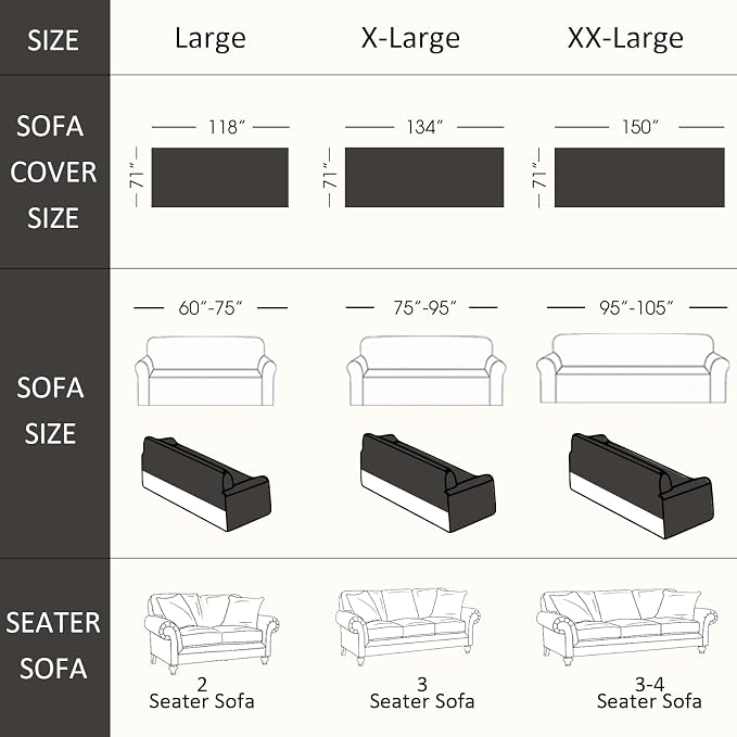 VClife Bohemian Couch Cover for Sofa Pet Washable Sofa Cover Non Slip Extra Large Couch Covers for 3-4 Cushion Couch Sofa, Boho Style Dark Gray Tribal Pattern Sofa Slipcover 71"X150" - Image 7