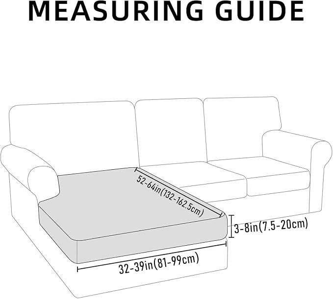 hyha Waterproof Sectional Couch Covers, Non Slip Sofa Cushion Covers | L Shape Sectional Fit, Stretch Jacquard Fabric, Elastic Bottom, Waterproof Protection (1 Piece for Chaise) - Image 4
