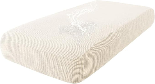 hyha Waterproof Couch Cushion Covers for Pets, Non Slip Sofa Seat Cover | Stretch Jacquard Fabric, Elastic Bottom, Non Slip Fit, Waterproof Protection, Pet Hair Protection (1 Piece for Medium) by hyha