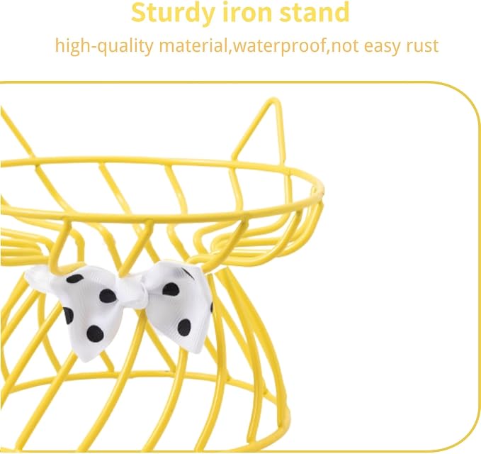 Elevated Ceramic Cat Bowl, Detachable Design, Yellow | Detachable Bowl Elevated Design Whisker Friendly Non-Slip Pads Premium Ceramic - Image 5