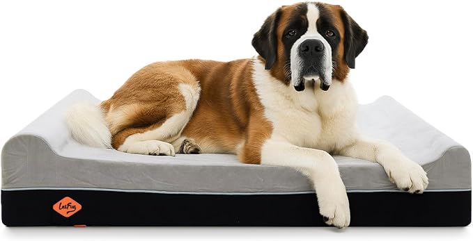 Laifug Orthopedic Memory Foam Extra Large Dog Bed Pillow(60"x48"x10", Slate Grey) Durable Water Proof Liner & Removable Washable Cover & Smart Design by Laifug