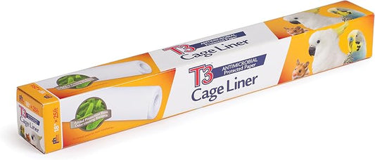 Prevue Pet Products T3 Cage Liner - Bird Cage Accessories, 25 Ft Odor Absorbent Protection, Universal Liner for All Birds, Fits Small, Medium, and Large Enclosures, Simplifies Cleaning - Regular Size by PrevuePetProducts