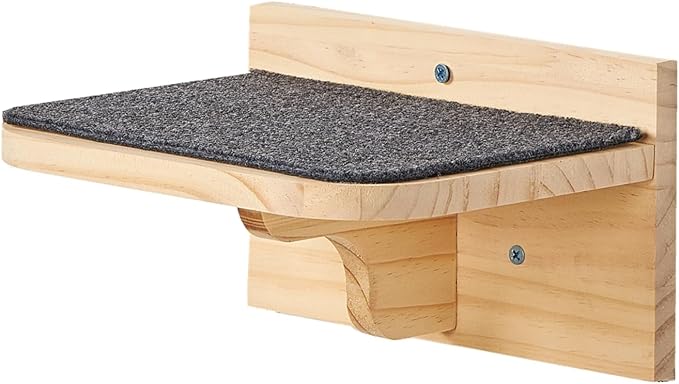 SHENGOCASE 2-Pack Cat Wall House, Wall-Mounted Shelves Perch Furniture Set with 3 Steps, Natural Wood, Washable Cat Cushions - Image 9