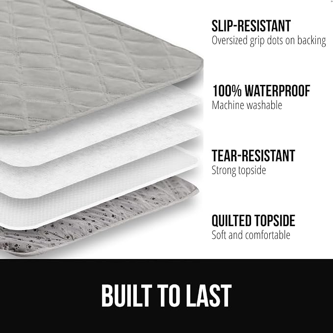 GORILLA GRIP® Waterproof Dog Blanket, 82x68, Leakproof Couch Cover for Dogs, Silicone Grip Backing, Protects Sofa, Sectional, Bed, Crate, Car & RV, Tear-Resistant Washable Pet Blanket Light Gray - Image 2