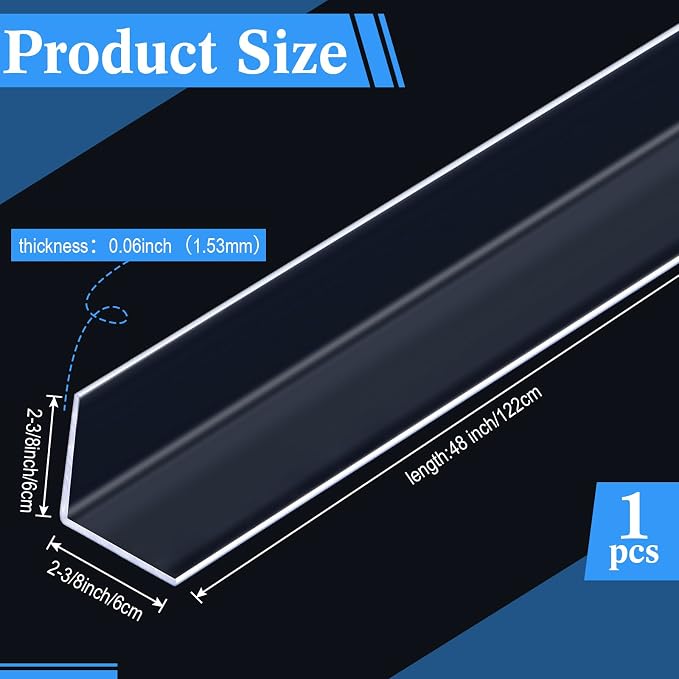 Sasylvia 1 Pcs Wall Corner Protector Guards, Avoid Scratching Scuffs, Vinyl Corner Trim Molding, Easy Install & Cleaning for Door Countertop Furniture Cabinet Protection (2-3/8 x 48 Inches,Clear) - Image 2