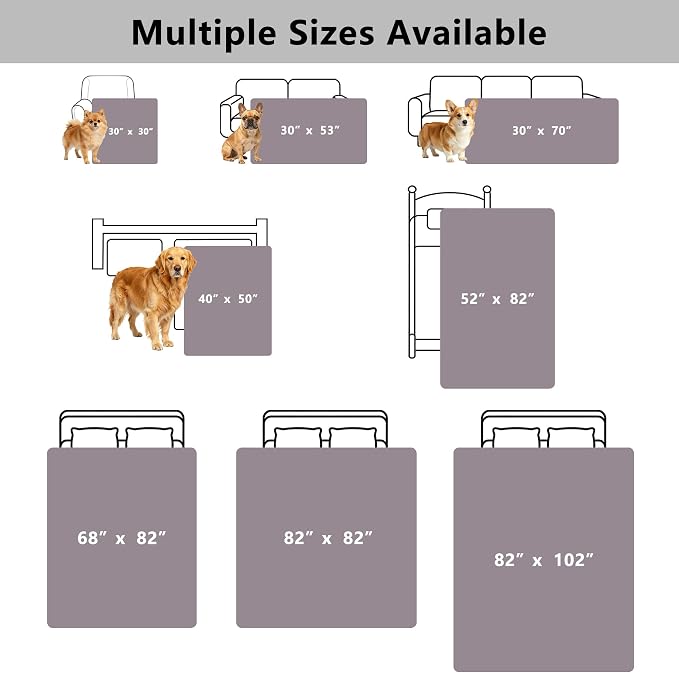 Waterproof Couch Cover for Dogs - Washable Pets Furniture Protector | TPU Leak-Proof Liner, Lightweight & Reversible, Fits Chair, Sofa, Bed, 82" x 82" , Lightgrey/Cream - Image 7