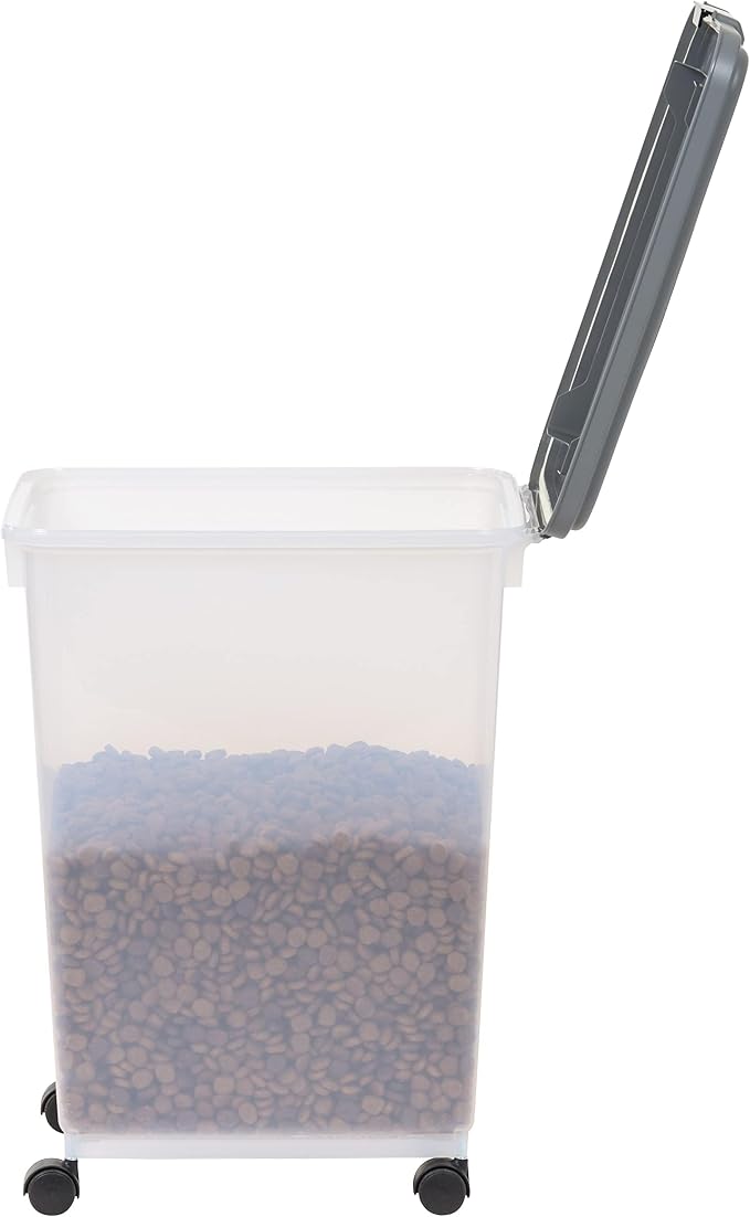 Amazon Basics Airtight Pet Food Storage Container with Scoop, BPA Free, Removable Wheels, 69 QT, Gray - Image 11