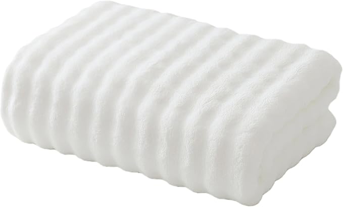 Bath Sheet 40x80 Inches Microfiber Extra Large BathTowel Super Soft Absorbent Quickly Dry Shower Towel for Bathroom (White,PK 1) by FITIFINE