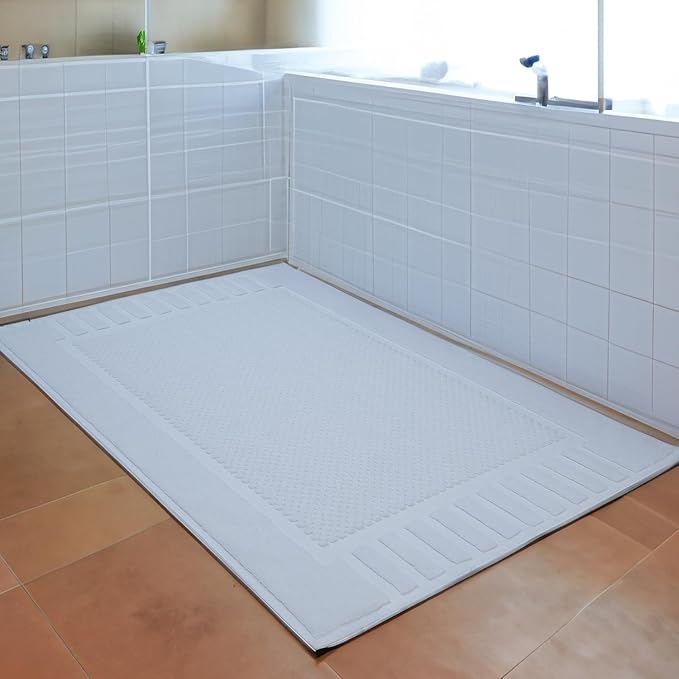 belem Luxury Bath Mats Bulk 22x34 – 60 Pack 100% Cotton White Bath Mat – Super Absorbent, Quick-Drying – Ultra Plush & Machine Washable – Ideal for Hotels & Spas - Image 7