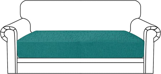 MAXIJIN Waterproof Couch Cushion Covers Individual Love Seat Cushion Cover Stretch Sectional Sofa Slipcovers with Elastic Bottom for Dogs Pets (1 Piece for Loveseat, Blackish Green) by MAXIJIN