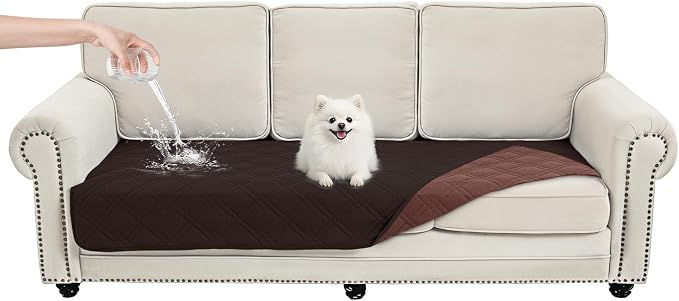 100% Waterproof Dog Bed Cover Pet Blanket(30"x71"),7-Layer Reversible Washable Sofa Couch for Furniture Car (Chocolate+Coffee) by Unknown