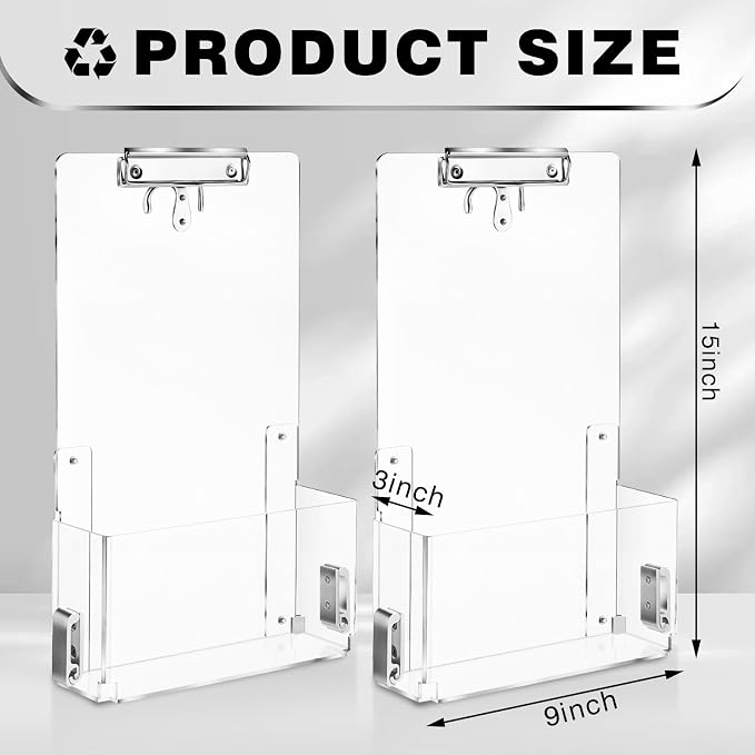Leinuosen 2 Pack Kennel Cage Storage Basket Bin for Accessories and Supplies Veterinary Cage Acrylic Storage Rack for Kennel, Crate, Cat Accessories Acrylic Display Stand Brochure Holder - Image 3