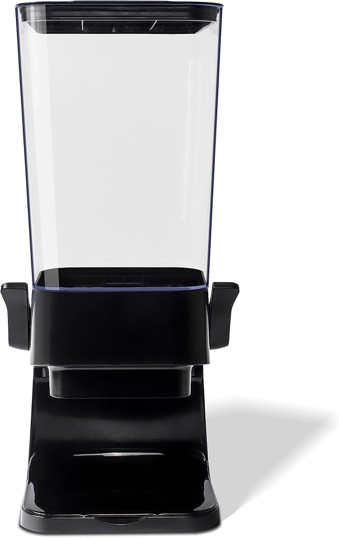 Cereal Dispenser Countertop, 5L Kitchen Organization Cereal Containers Storage, Desktop Candy Dispenser Plastic Cereal Dispenser, Snack Containers Can Hold Granola, Dry Food, Grain (Black, 1Pc) by FHJP
