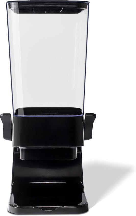 Cereal Dispenser Countertop, 5L Kitchen Organization Cereal Containers Storage, Desktop Candy Dispenser Plastic Cereal Dispenser, Snack Containers Can Hold Granola, Dry Food, Grain (Black, 1Pc) by FHJP