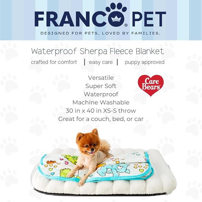 Care Bears Waterproof Dog Bed Cover, Large 30x40 Pet Blanket for Furniture Bed Couch Sofa, (Officially Licensed) by Franco - Image 2