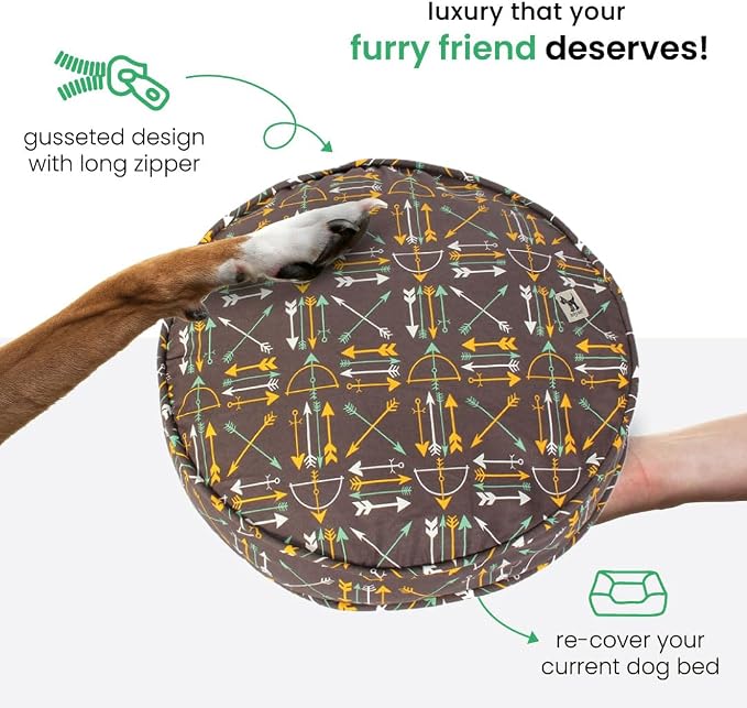 Molly Mutt Papillon Round Dog Bed Duvet Cover, 100% Cotton, 20"X4" | Breathable Canvas Cover for Dog or Cat Bed, Zippered Design, Washable, Free of Harmful Chemicals - Image 5