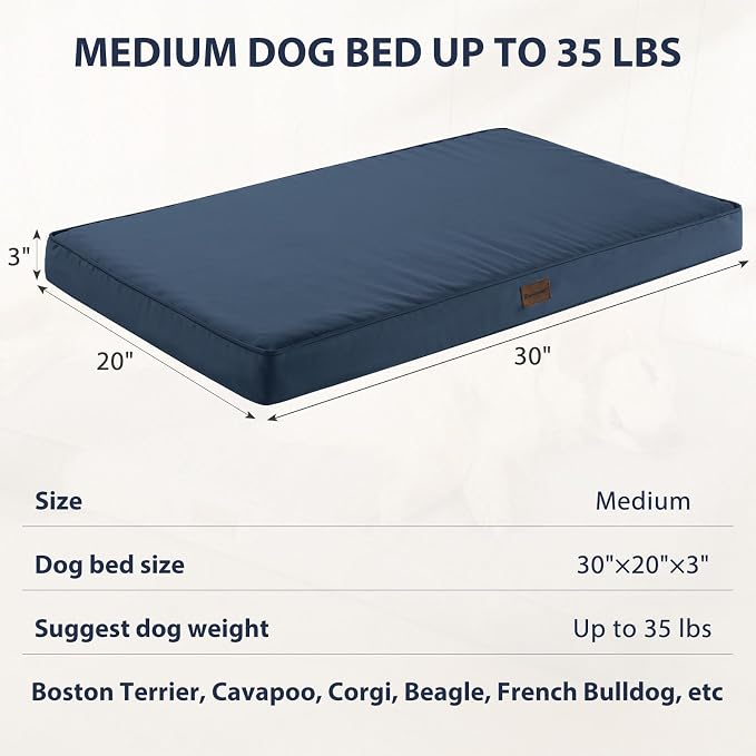 BFPETHOME Outdoor Waterproof Dog Bed for Large Dogs, Washable Cover, 30" | Outdoor & Indoor Use, Waterproof, For Medium, Large, Extra Large Dogs, Orthopedic, Egg Crate Foam, Up to 35 lbs - Image 4