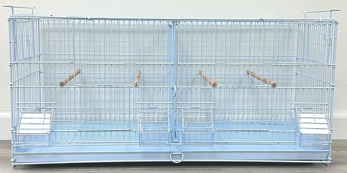 LOT of Large White Stackable Breeder Bird Flight Cage with Removable Center Divider and Breeding Nest Box Doors (White, 30"x11"x15"H Lot of 4) - Image 5