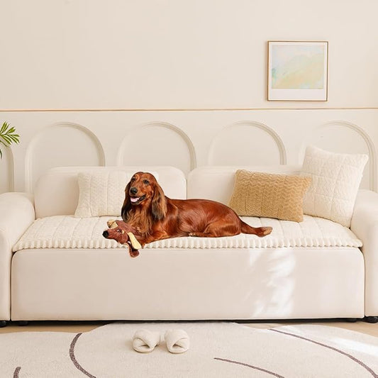 Mitid Sofa Cover Fuzzy Couch Cover for Pet, Couch Covers for Dogs Pets Mat | Washable Non-Slip Sofa Slipcover Cushion Protector Pets Friendly Mat, Dog Couch Cover, Square Couch Covers for Dogs Non Skid by Mitid