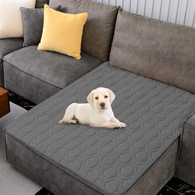 Tcksstex Waterproof and Non-Slip Dog Bed Cover and Pet Blanket Sofa Pet Bed Mat ，car Incontinence Mattress Protectors Furniture Couch Cover for Most Cats Dogs,Pets（52x82-Dark Grey） - Image 7