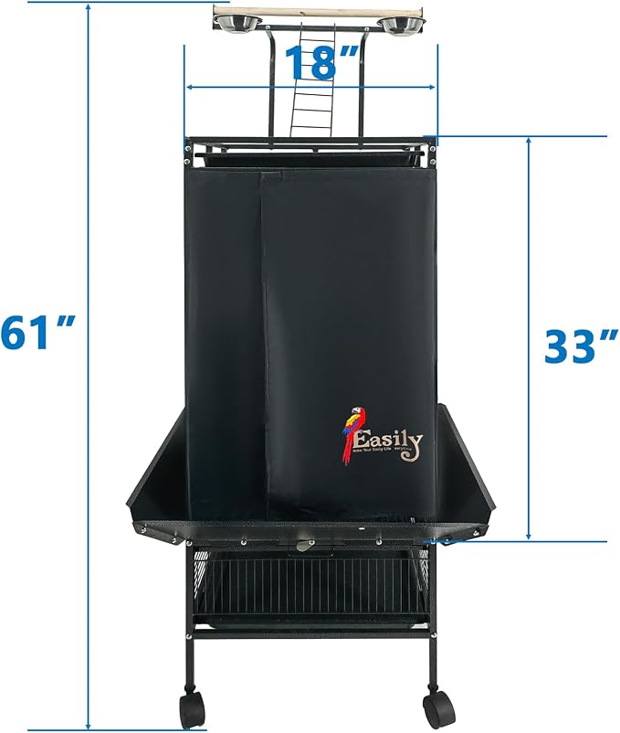 Easily Good Night Bird Cage Cover for Large Bird Cage with Play Top with Storage Pocket, 61" - Image 2