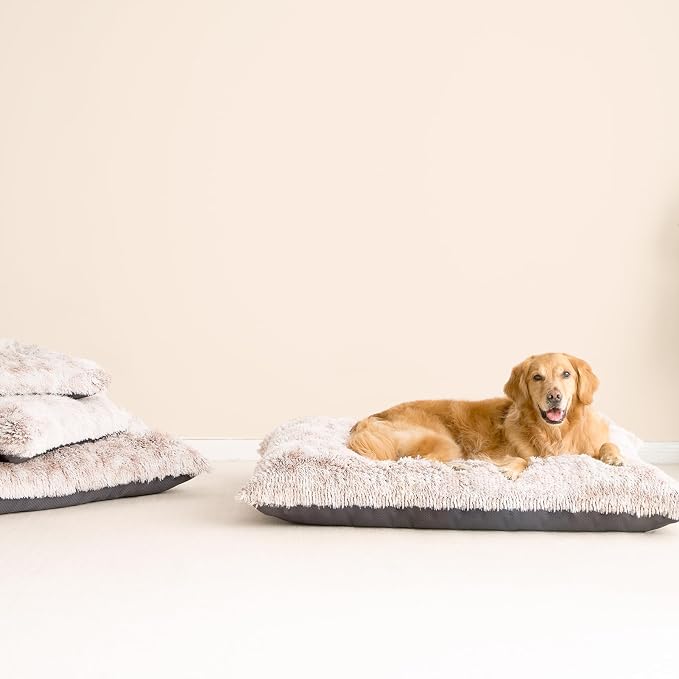 EHEYCIGA Fluffy Dog Crate Bed, Plush XX Large Dog Pillow, Brown | Xlarge Calming Anti Anxiety Plush Faux Fur Mat for Large size dogs, Washable Soft Warm Dog Pad with Non-Slip Bottom - Image 9