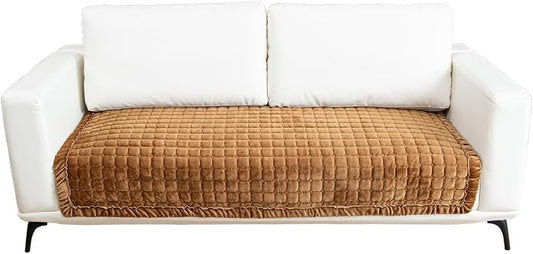 Couch Cover Sectional Couch Covers Non Slip Sofa Covers Washable for 3 Cushion Couch L Shaped Couch Protector Sofa Slipcovers for Kids Dogs Pets,Velvet,Coffee,36''x36''(Only 1 Piece) by TAOMOCASTL