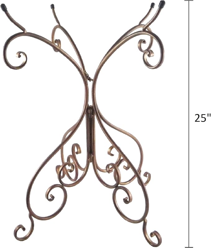 Metal Bird Bath Stand Only - 25" H Antique Bronze Birdbath Bowl Holder, Foldable Steel Holders for Birdbaths for Outdoors - Image 2