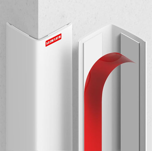 MONOID Wall Corner Protector, 2 PCS Furniture Edge Protection, PC Anti-Bump Guards Avoid Scratching Corner Trim for Door Frame, Table, Countertop, Stair, Self-Adhesive, White, 1.97IN×47.24IN/5CM×120CM by GuardYourHomeEmbraceSafety