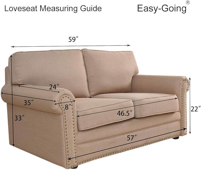 Easy-Going Stretch Loveseat Couch Covers Washable Chocolate | 1-Piece Loveseat Covers for 2 Cushion Couch Furniture Protector RV Sofa Slipcover Soft with Bottom for Kids Pets - Image 7