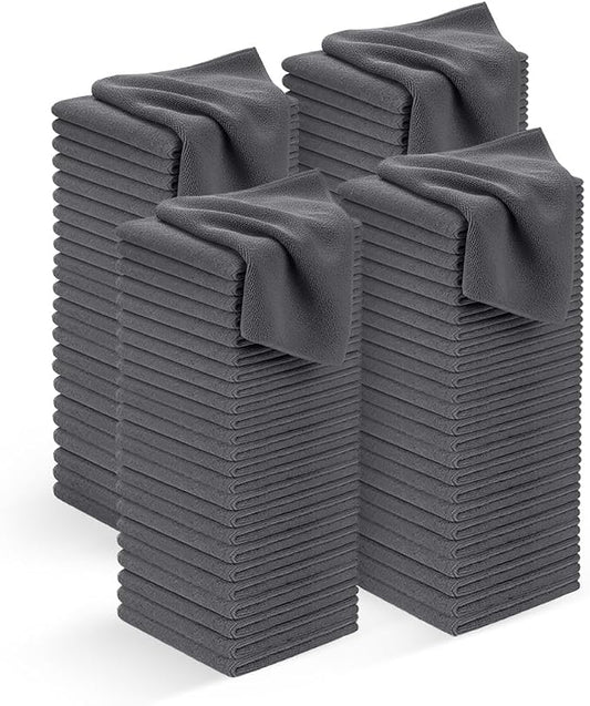 Avalon Towels Microfiber Cleaning Cloths (Value Pack of 100) - Size 12 x 12 Inches, Highly Absorbent Cleaning Rags, Lint Free, Reusable and Washable, Microfiber Towels for Cars by AvalonTowels