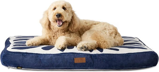 Town & Country Luxe CuddleTown Matisse Everwash® Pillow Pet Bed, Water Repellent Floor Pillow, Machine Washable Cover, Soft & Calming, Navy Blue, Large 44"x34"x4" by TOWN+%26+COUNTRY+LUXE