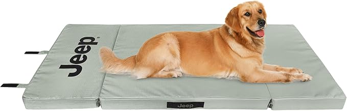 Jeep Travel Cargo Foldable Dog Bed for Pets (Shadow Gray) Pressure Relieving Comfort Foam Base – Gifts Owners (Folded 30 x 25 inch - Large) by Jeep