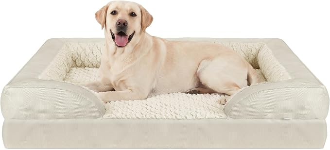 INVENHO Jumbo Orthopedic Dog Bed for Extra Large Dogs, Waterproof, Egg-Crate Foam Dog Couch Bed with Washable Removable Cover, Waterproof Lining and Nonskid Bottom by INVENHO