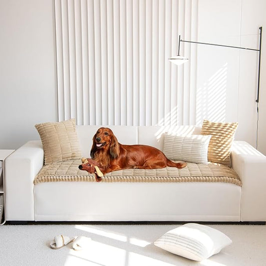 Mitid Sofa Cover Fuzzy Couch Cover for Pet, Couch Covers for Dogs Pets Mat | Washable Non-Slip Sofa Slipcover Cushion Protector Pets Friendly Mat, Dog Couch Cover, Square Couch Covers for Dogs Non Skid by Mitid
