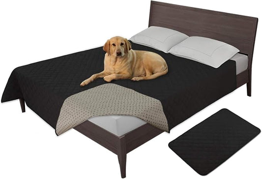 Easy-Going 100% Waterproof Dog Bed Cover, Non-Slip Pet Blanket for Furniture, Washable Couch Cover, Repleasement Sofa Cover (86X82 in,Black) by Easy-Going