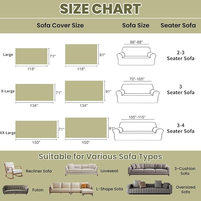 ROOMLIFE Green Sofa Cover, Vintage Boho Couch Cover for 3 Cushion Sofa, Soft Breathable Sofa Cover for Dog, Washable Furniture Sofa Protector Cover Blanket with Tassel for Living Room, 71 '' X 118'' - Image 2