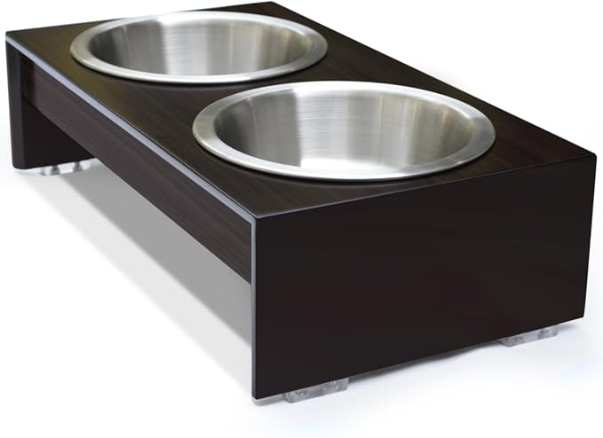 PetFusion Bamboo Elevated Dog Bowls; Cat Bowls | Raised Feeders w/ Water Resistant Seal (Short 4"; Tall 10”) | US FOOD GRADE Stainless Steel Dog & Cat Bowl - Image 3