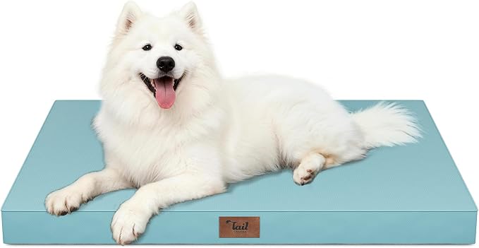Large Waterproof Orthopedic Dog Bed with Egg Crate Foam | Fits 42x28 Crates, TPU Waterproof Layer, 1680D Washable Oxford Cover, Portable Handle, Indoor & Outdoor Use, Up to 80 lbs by TailStories