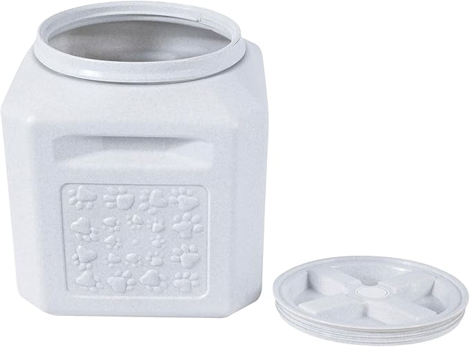 Vittles Vault Pawprint Pet Food Storage Container For Dog Food, Kibbles/Bird Seed/Oatmeal/Rice/Flour/Cereal, BPA Free, Plastic, Sealed Airtight For Cat Food, Up To 25 lb, Made in USA, With Scoop, Gray - Image 2
