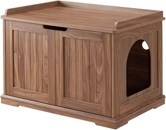 unipaws Cat Litter Box Enclosure Furniture, Hidden Litter Box Cover | Cat Washroom, Cabinet for Large Cat, Dog Proof Cat Litter Boxes, Hideaway Litter Box, Cat House by unipaws