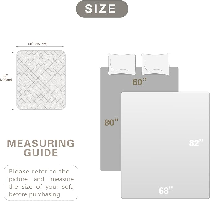 Waterproof Dog Bed Cover, Dog Pad Soft Plush Pet Blanket with Anti-Slip Back for Bed Couch Sofa, Furniture Protector for Small, Medium and Large Dogs and Cats (Light Gray, 68"x82") - Image 6