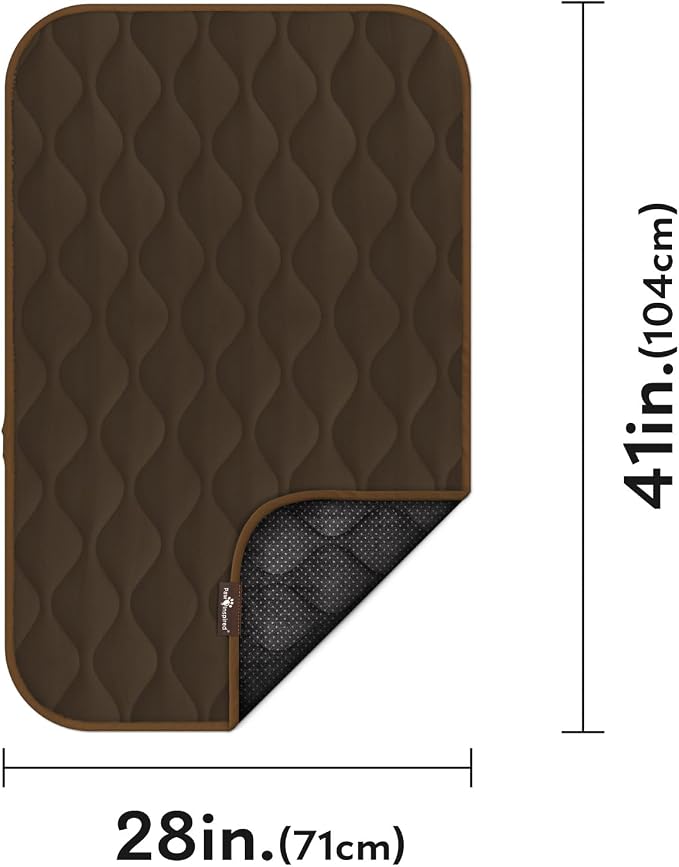 Paw Inspired Washable Padded Crate Mats for Dogs, Dark Brown, 41x28 Inch | Fits 42-inch Kennels, Leakproof, Waterproof Bottom, Plush Dog Pad, Pet Bed - Image 2