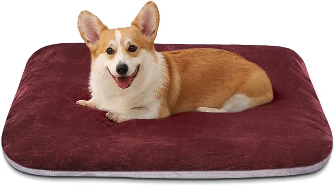 Magic Dog Super Soft Medium Dog Bed, 32 Inch Orthopedic Foam Pet Bed with Anti Slip Bottom, Removable Washable Cover, Burgundy by MagicDog