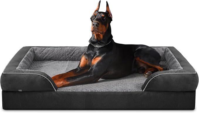 INVENHO Orthopedic Dog Bed for Extra Large Dogs, XXL Egg-Crate Foam Dog Couch with Washable Removable Cover, Waterproof Lining and Nonskid Bottom by INVENHO