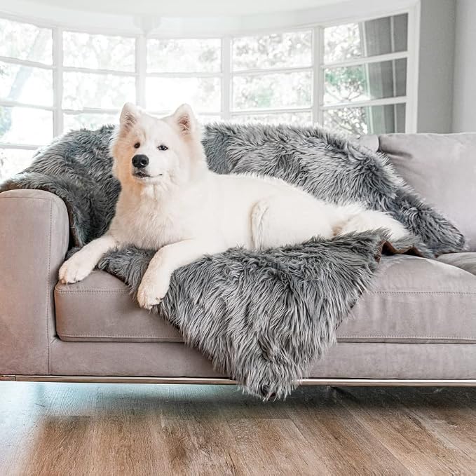 PAW BRANDS PupProtector Waterproof Throw Blanket, Charcoal Grey, 80x62 | Waterproof, machine washable — protects couches, beds & car seats - Image 4