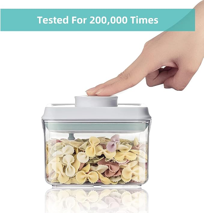 Ankou Airtight Food Storage Container - 0.32 QT （380ml Small Pop Up Food Containers With Lids, Bpa Free Stackable Container for Sugar Tea Candy- 8 Labels - Clear - Image 6